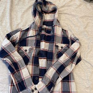 Men’s Express button up flannel hoodie